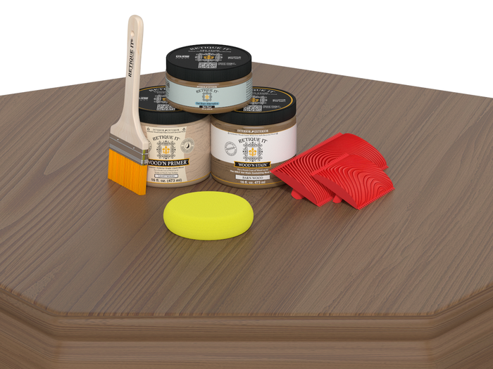 Modern walnut kitchen island countertop kit by Retique It with stain finish, designed for kitchen islands and countertops.
