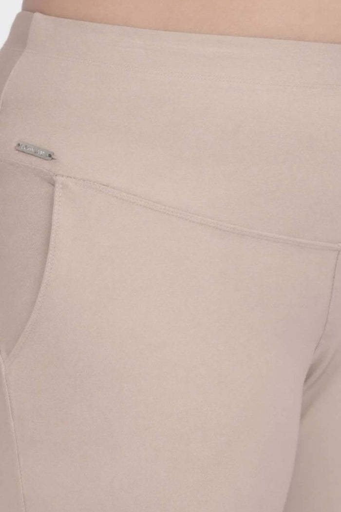 Cream Tummy Shaping Wide Straight Pants