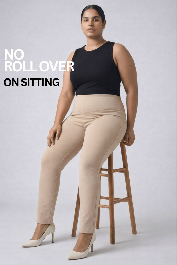 Cream Tummy Tucker Jeggings