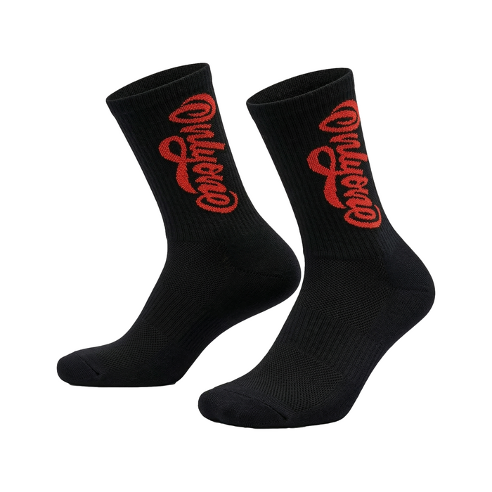 Crew Red Logo Black Socks