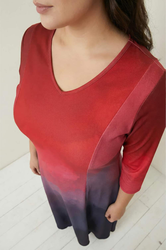 Crimson Midnight Ombre Dress