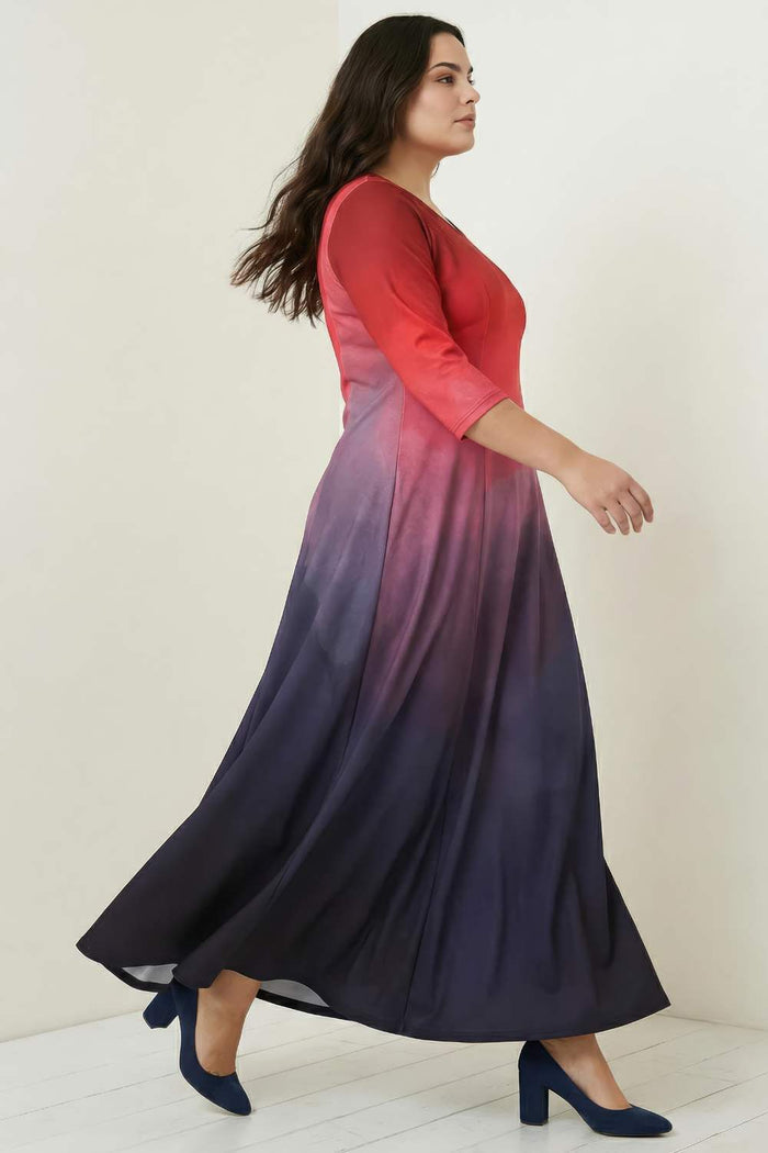 Crimson Midnight Ombre Dress