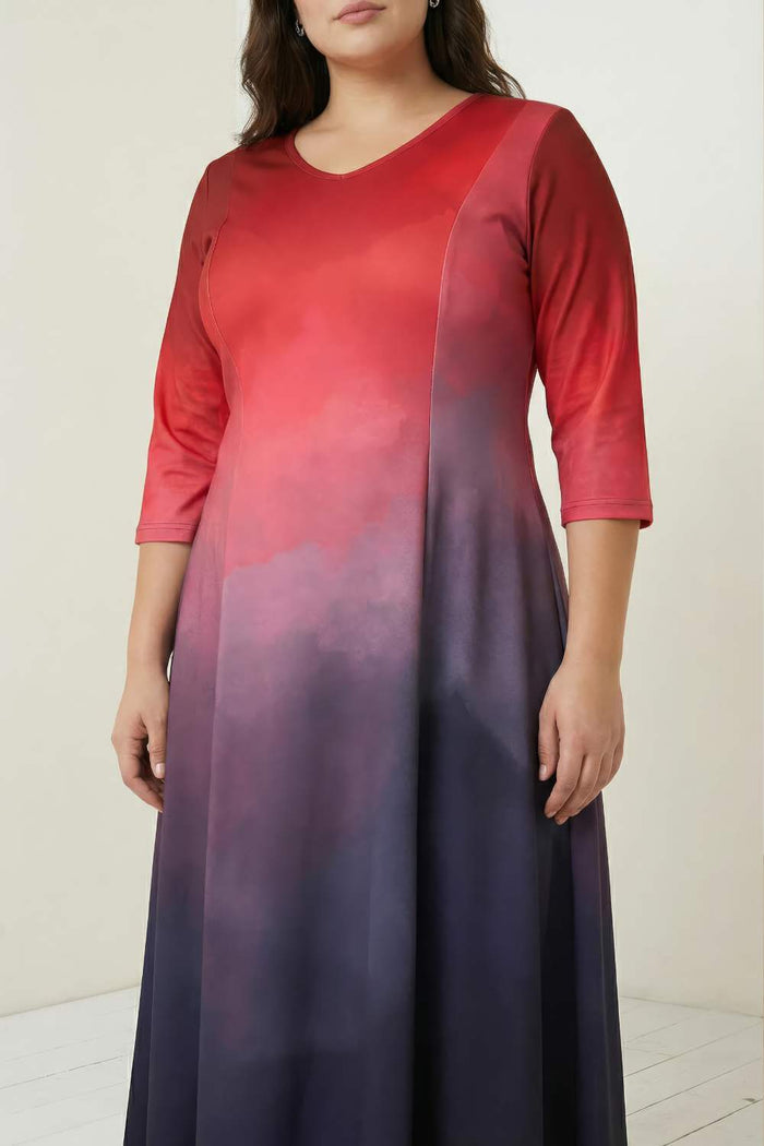 Crimson Midnight Ombre Dress