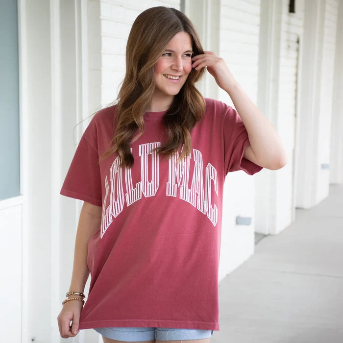 Crimson Stripes Lulu Mac Tee