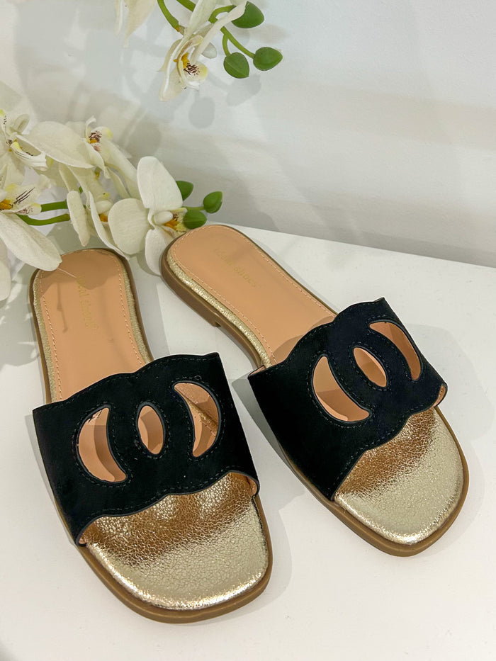Cut Out Slip On Slider Sandals (2 Colours)