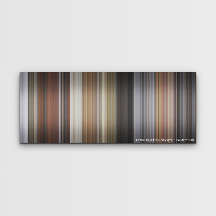 Deadpool & Wolverine color palette canvas print: thousands of thin vertical stripes of color