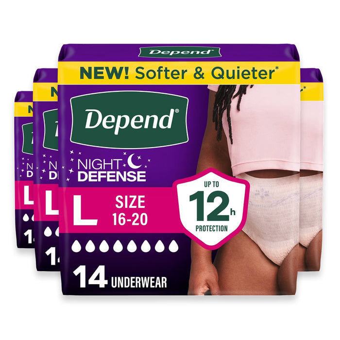 Depend Night Defense Women Large - 14 Ct - 4 Pack