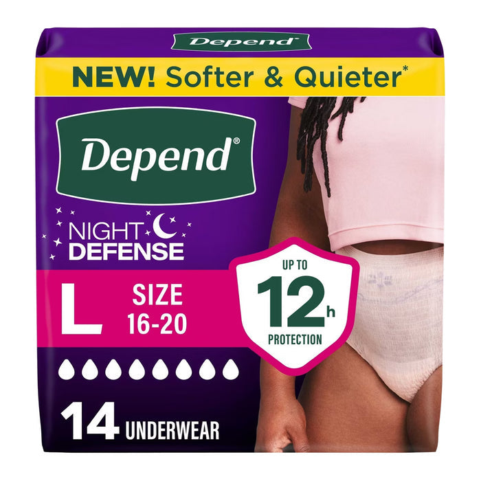 Depend Night Defense Women Large - 14 Ct - 4 Pack