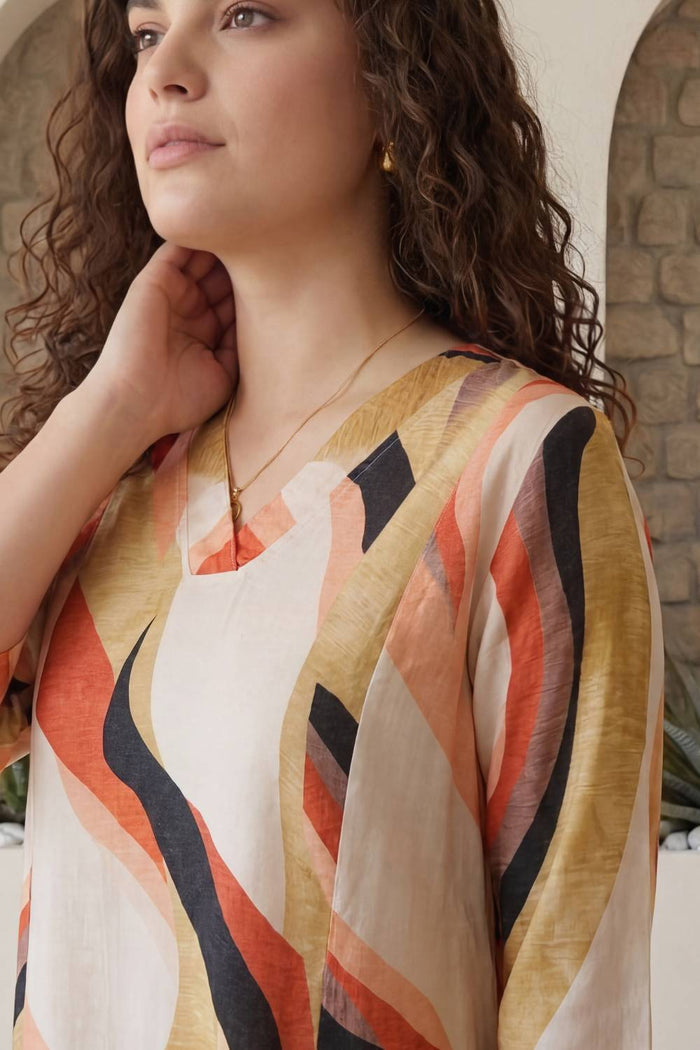 Desert Waves Plus Size Midi dress