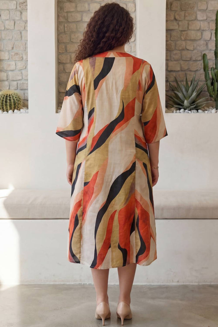Desert Waves Plus Size Midi dress