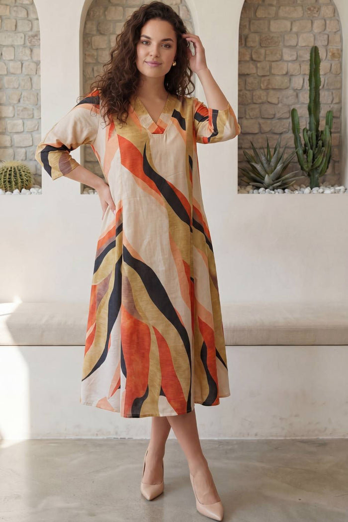 Desert Waves Plus Size Midi dress