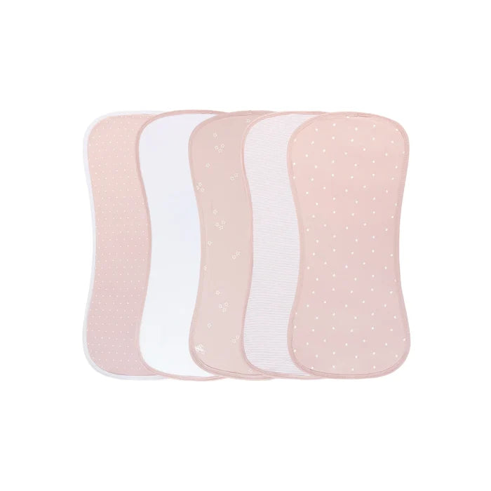 diapers absorbant burp cloths 5 pack - pink tulip
