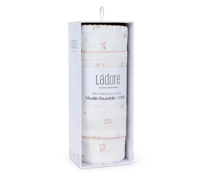 diapers swaddle with cloth - mini floral blush