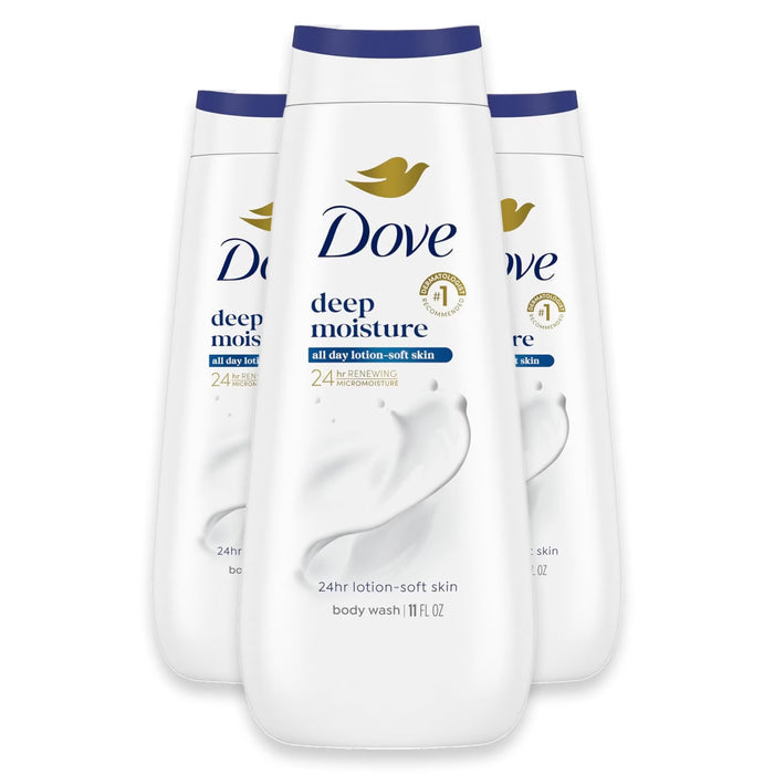 Dove Body Wash – Deep Moisture – 11 fl oz – 3 Pack - OPEN BOX