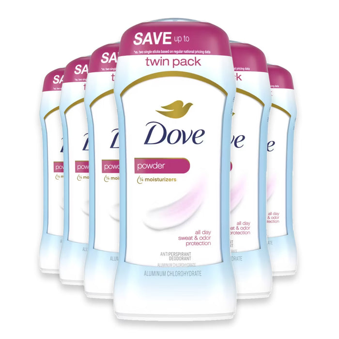 Dove Invisible Solid Powder 2.6 oz - 2 Ct - 6 Pack