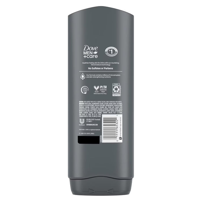 Dove Men+Care Charcoal + Clay Body and Face Wash with MicroMoisture Technology - 18 oz - 4 Pack