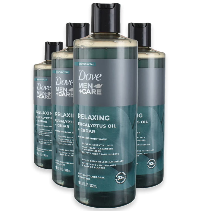 Dove Men+Care Eucalyptus + Cedar Oil Body Wash - 18 oz - 4 Pack