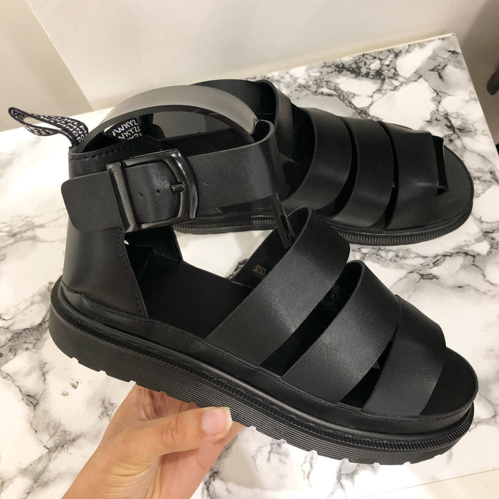 Dr Martins Inspired Ankle Buckle Strap Sandals