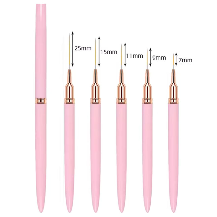 Dream Goddess Nail Art Liner Brushes 5Pcs Pink