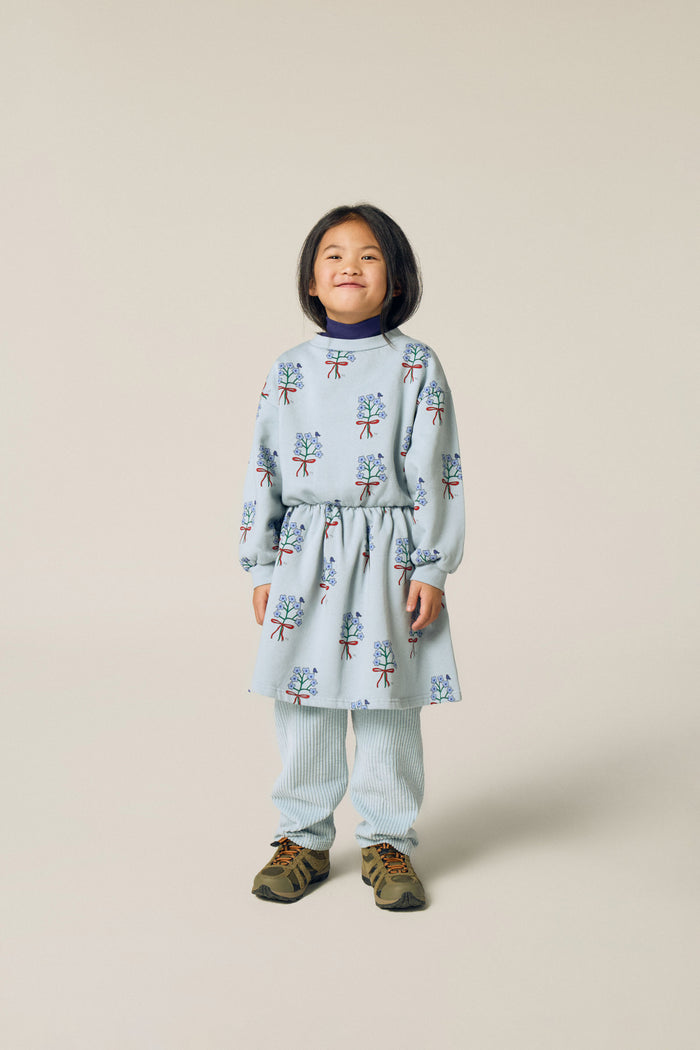 dress bouquet print waisted sweatshirt - light blue