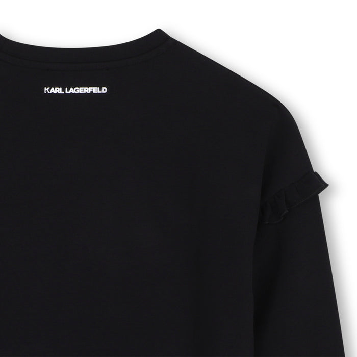 dress cat graphic logo ruffle sweat - black-09b