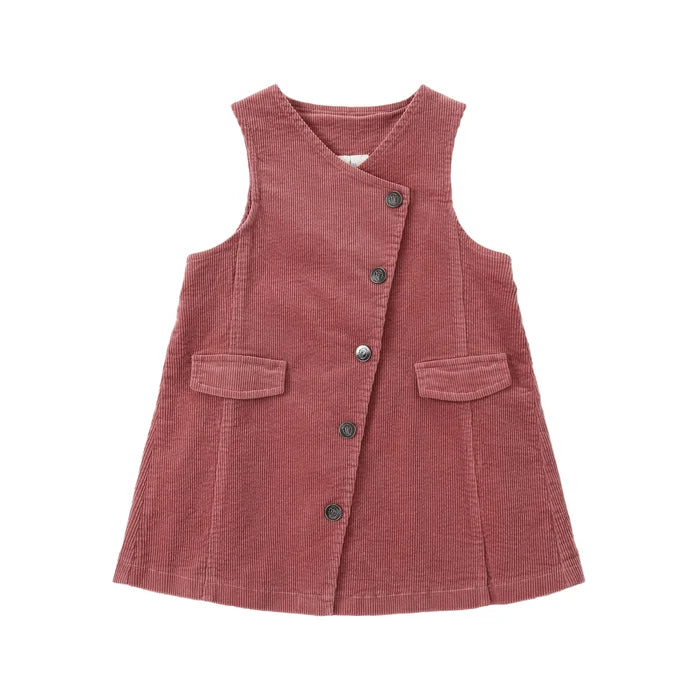 dress heavy corduroy diagonal snap jumper - pink