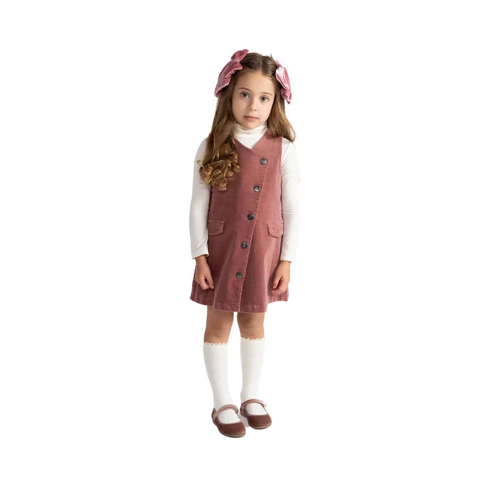 dress heavy corduroy diagonal snap jumper - pink