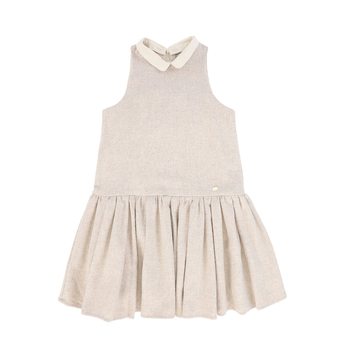 dress marled wool jumper with collar - oatmeal