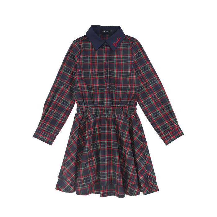 dress plaid shirt style - navy