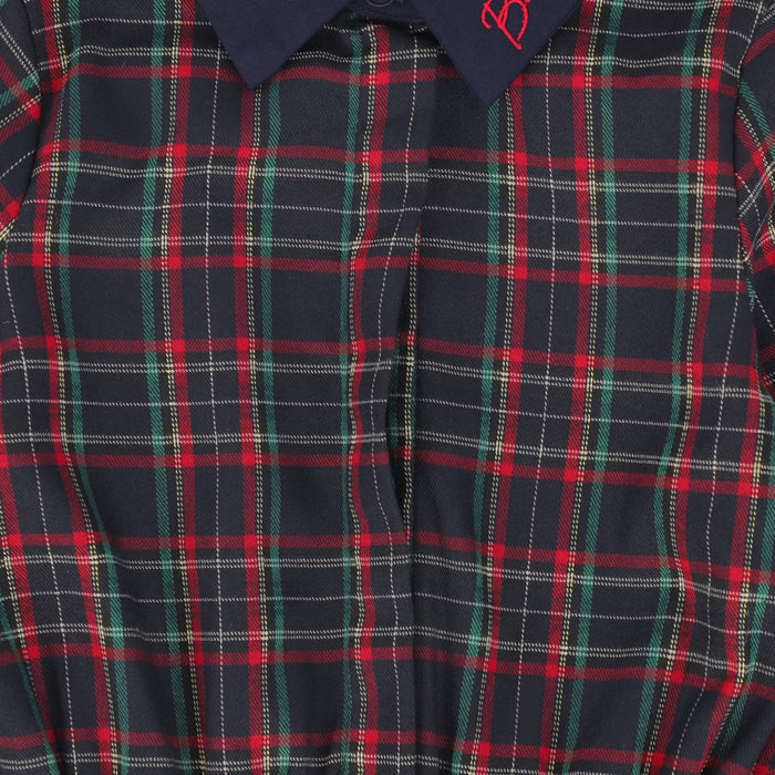 dress plaid shirt style - navy