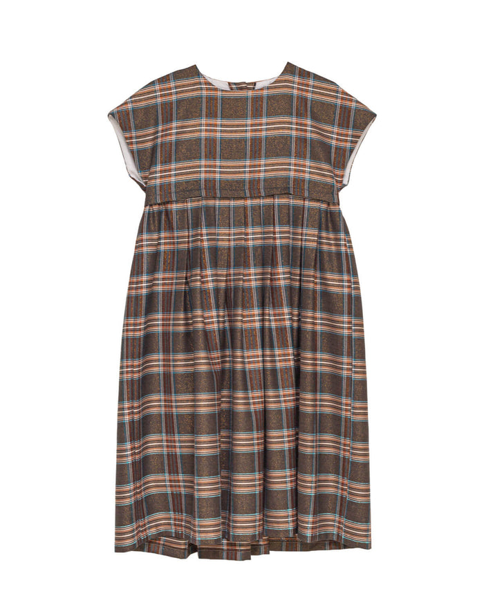 dress shiny plaid pleated - plaid