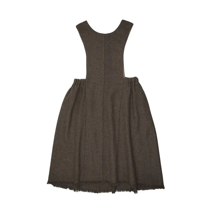 dress tweed pinafore jumper with knit turtleneck - green/brown