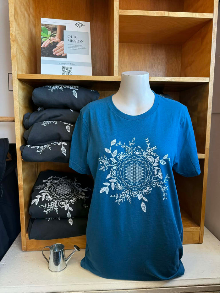 Eco dye T-shirt in belize blue