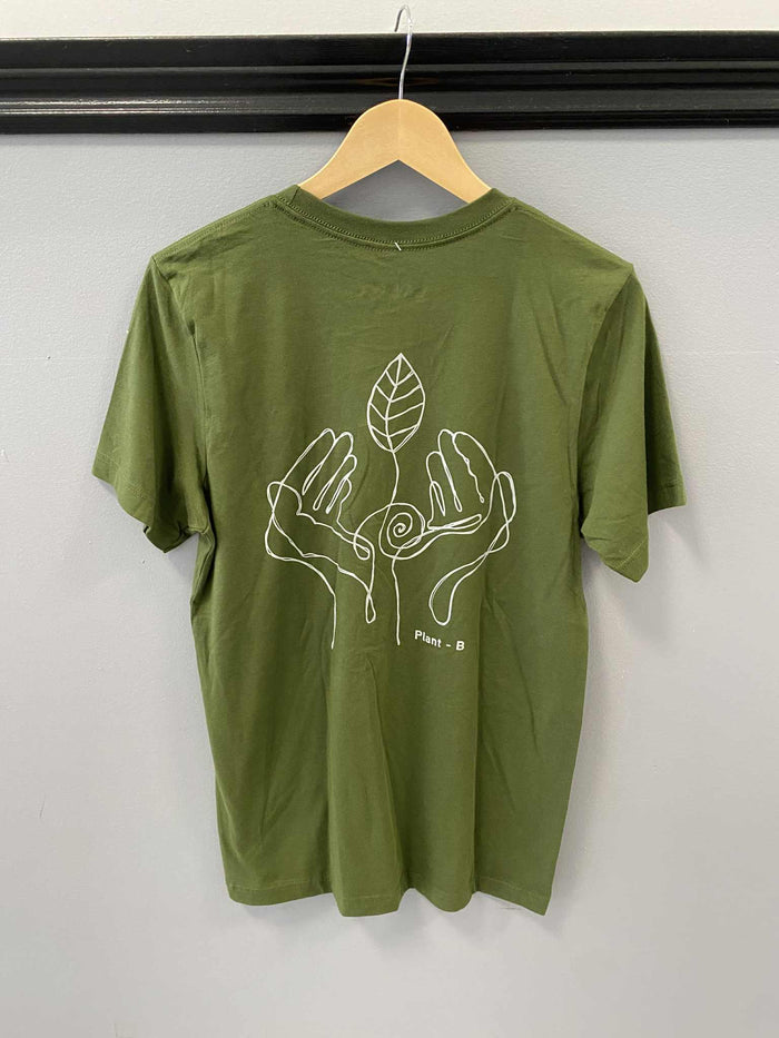 Eco dye T-shirt in olive green