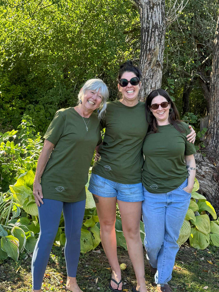 Eco dye T-shirt in olive green