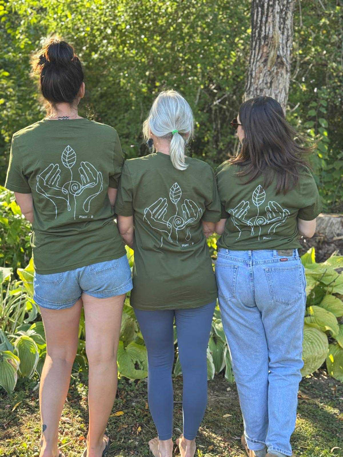 Eco dye T-shirt in olive green