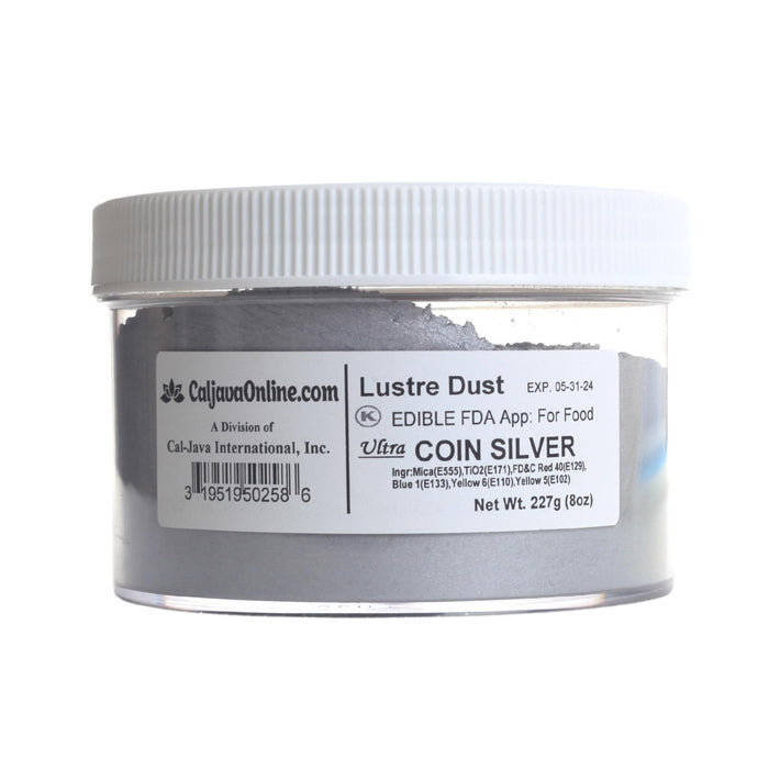 Edible Silver luster dust color perfect for cake decorating fondant cakes & wedding cakes. FDA Approved. Food color. Wholesale cake supply.