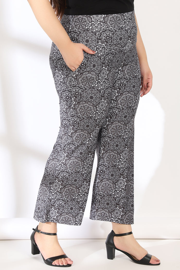 Ethnic Motifs Tummy Shaper Printed Flare Pants
