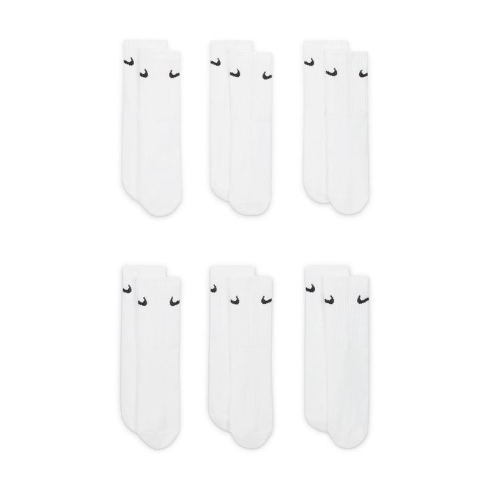 Everyday Cushioned 6 Pairs Crew White Socks