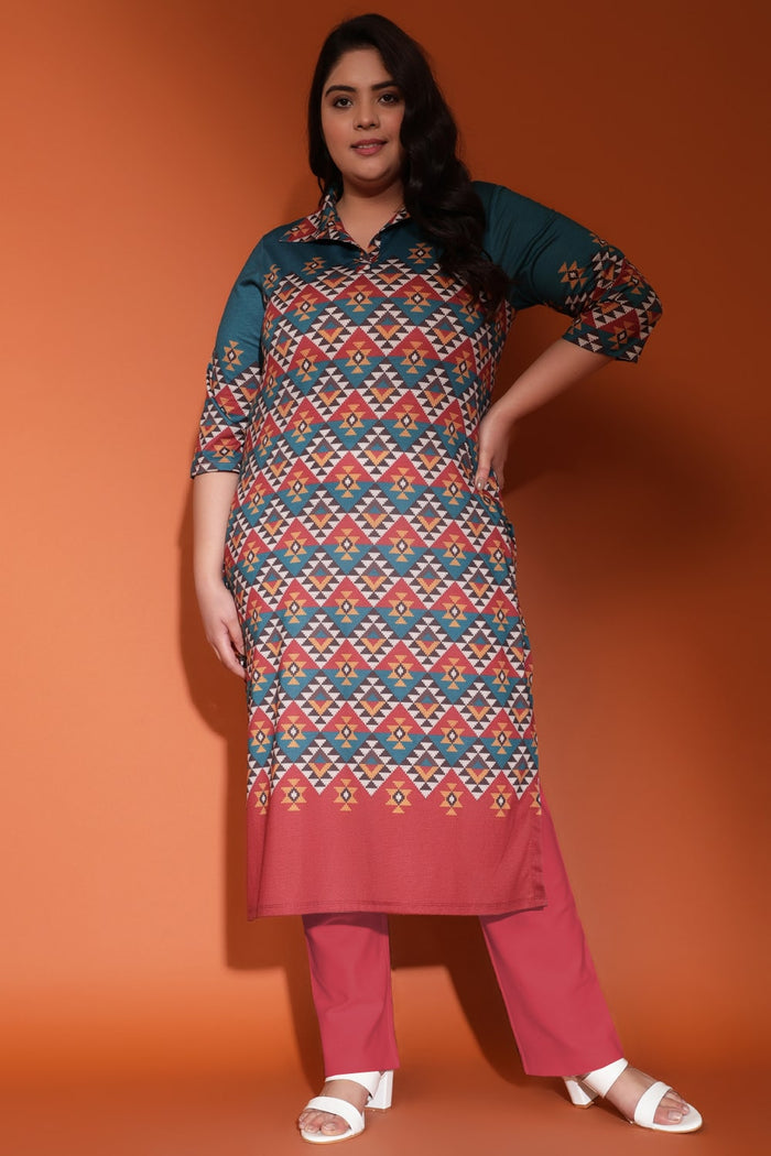 Fall Aztec Printed Kurta