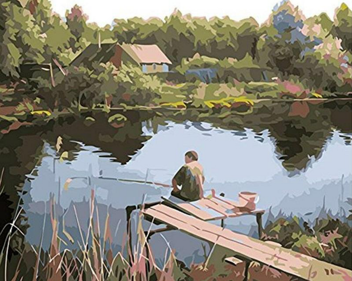 Fishing Man Paint by Numbers