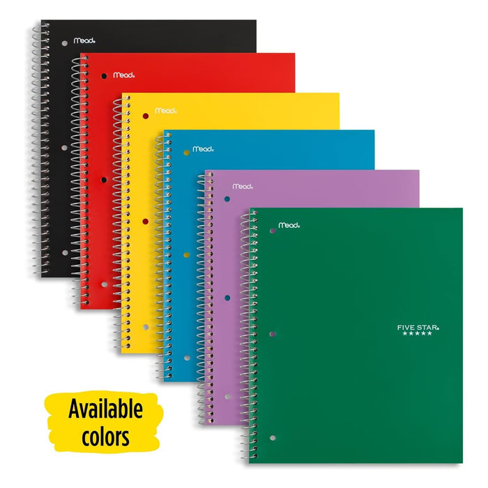 Five Star 1 Subject Wide Ruled Spiral Notebook - 100 Sheets - 12 Pack