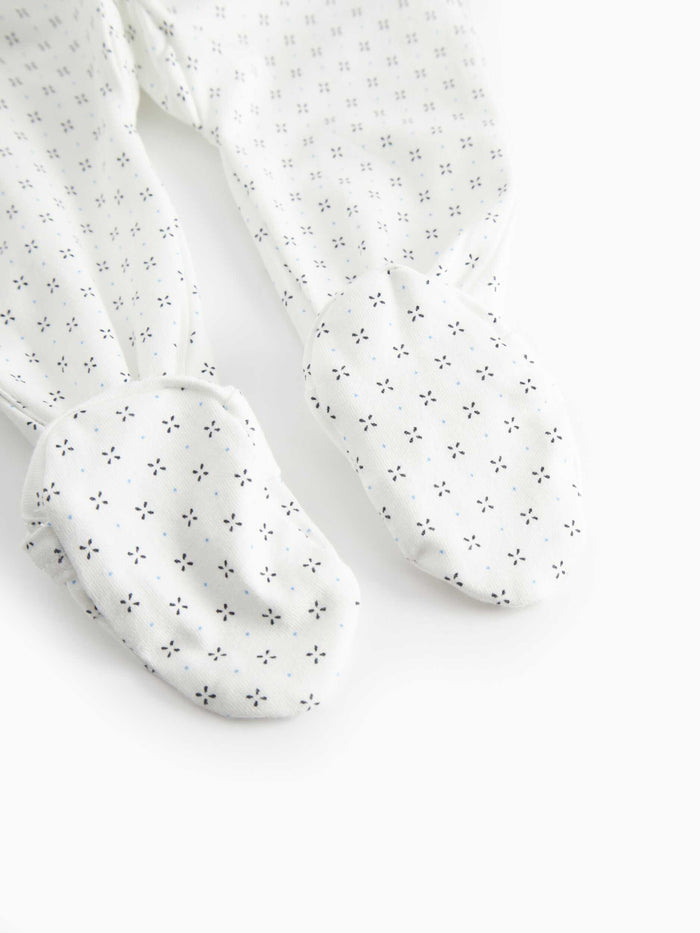 footie droplet print wrap with beanie - droplet