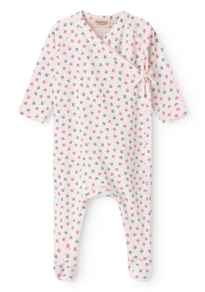 footie floral dot print with beanie - roses