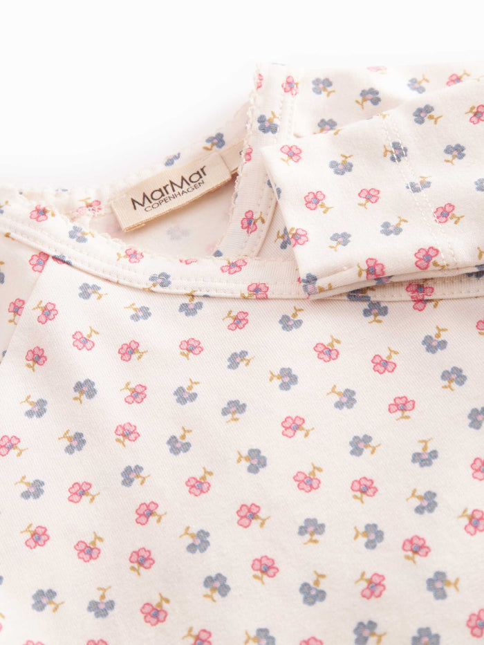 footie floral dot print with beanie - roses