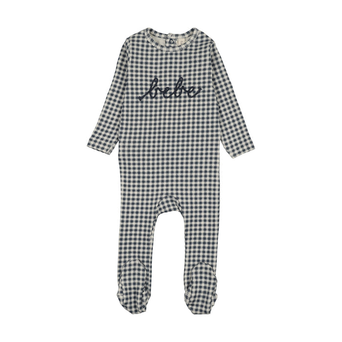 footie gingham bebe - off navy