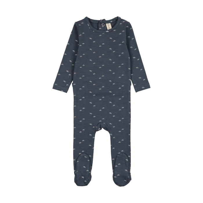 footie paper boat print - off navy