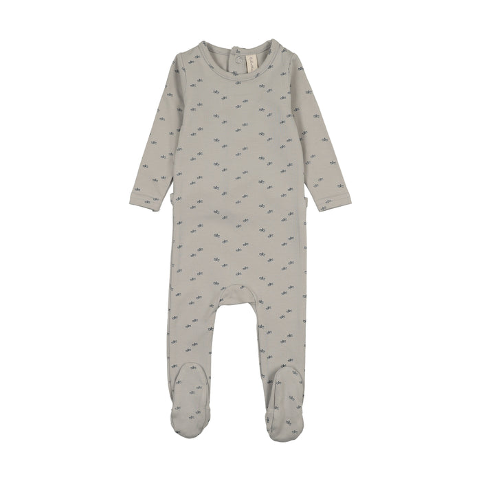 footie paper boat print - pale blue