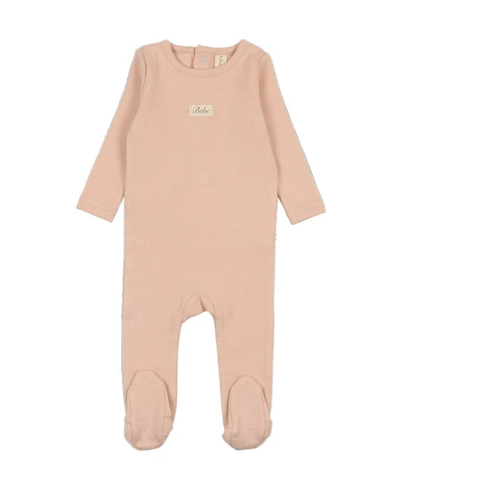 footie pointelle bebe - shell pink