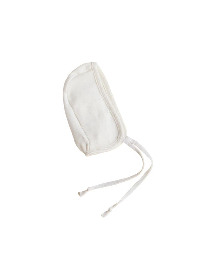 footie pointelle snap with bonnet - dove white